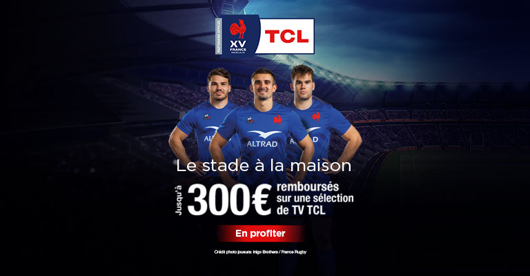 Le stade à la maison - Jusqu'à 300€ remboursés sur une sélection de TV TCL
